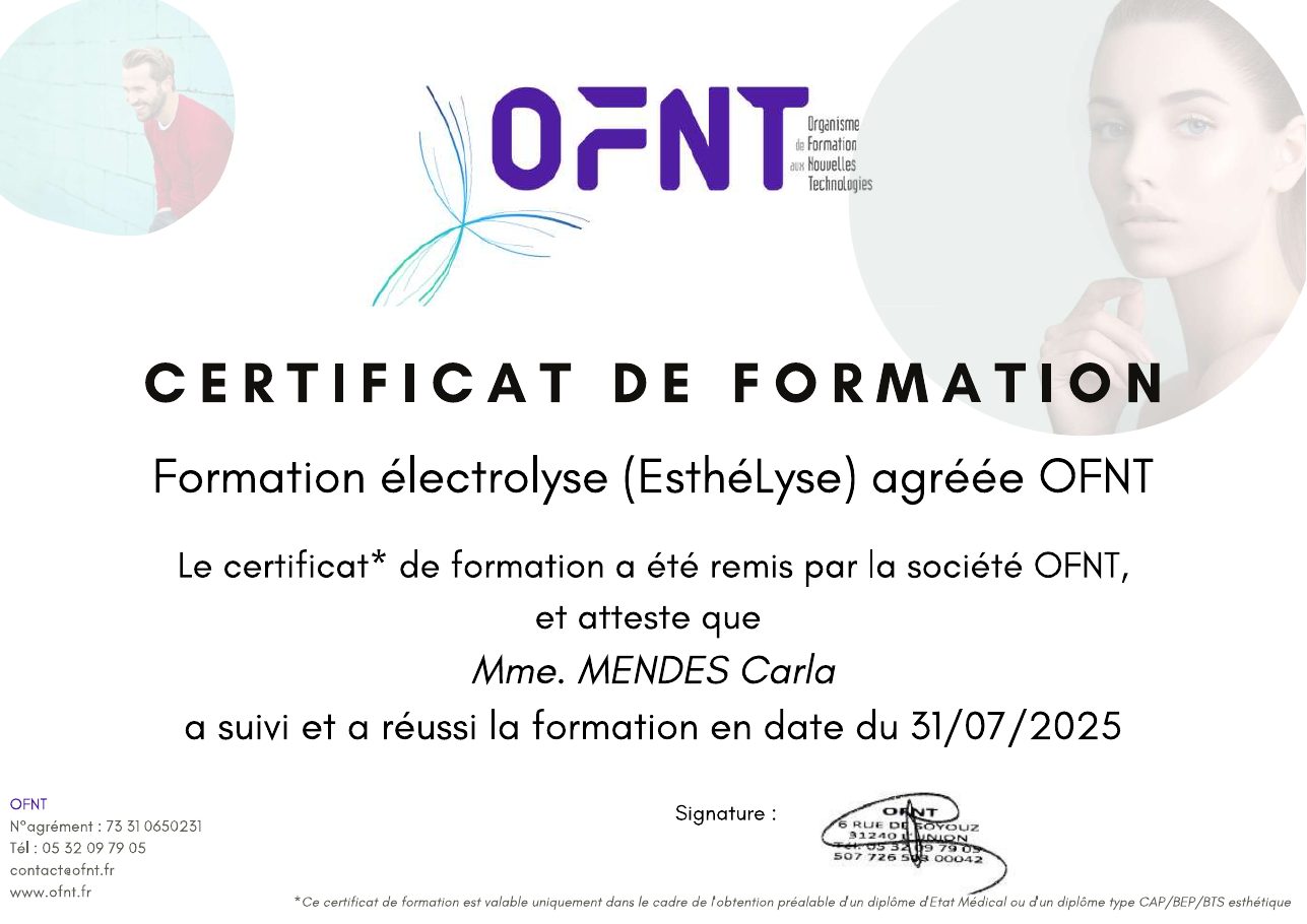 Certificat Électrolyse, Carla Mendes